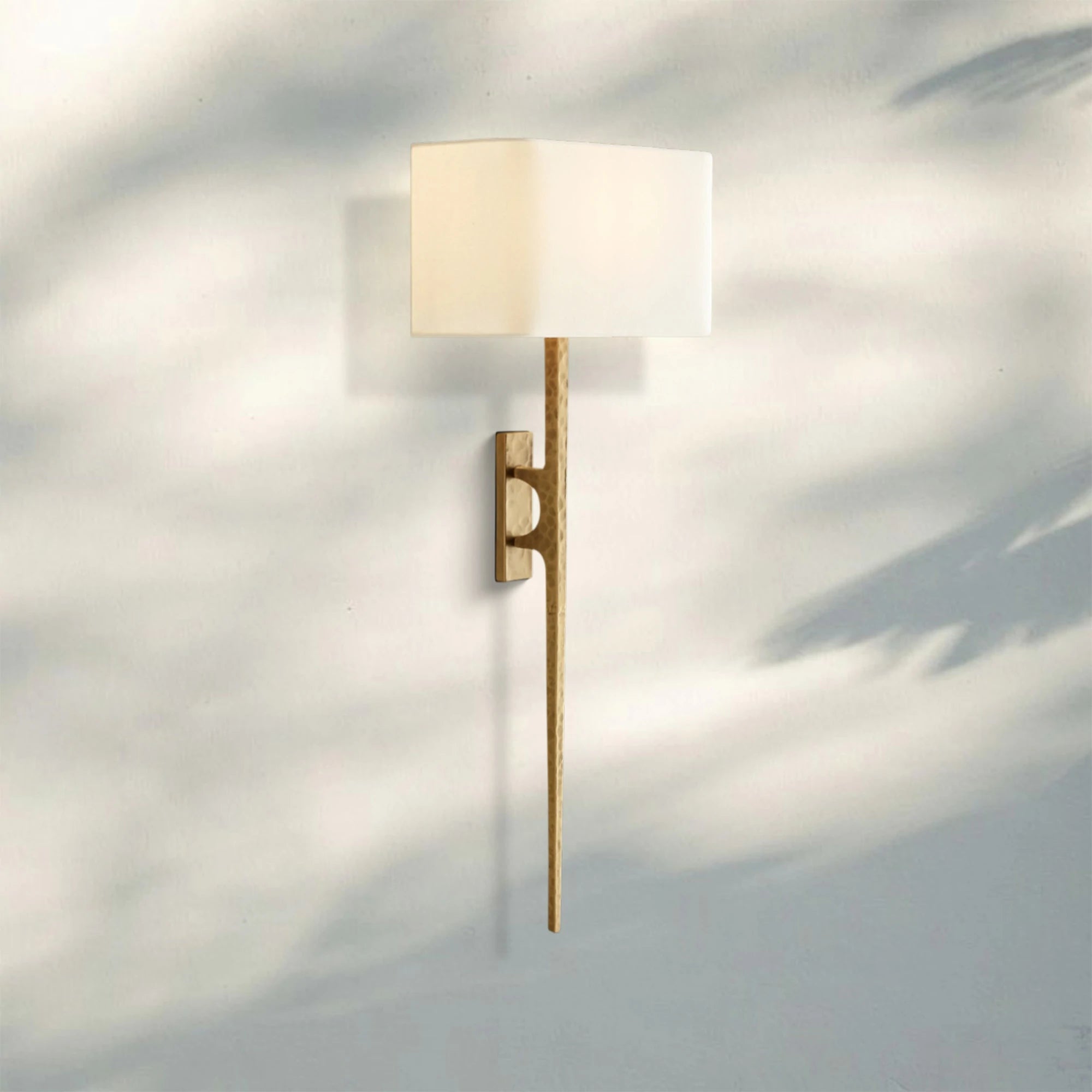 Wrighy Grand Sconce-Hammered Brass-