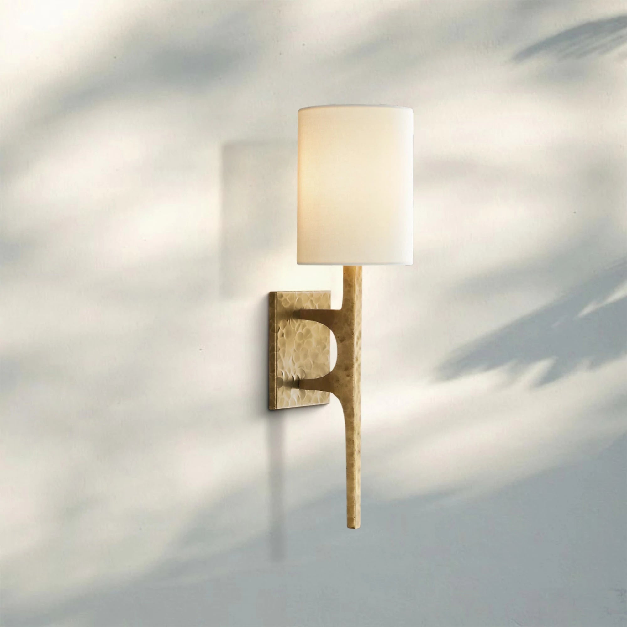Wrighy Sconce-Hammered Brass-