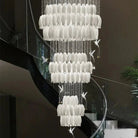 Yina White Ceramic Tulip Chandelier For Staircase-Chandeliers-Blushlighting-Blushlighting