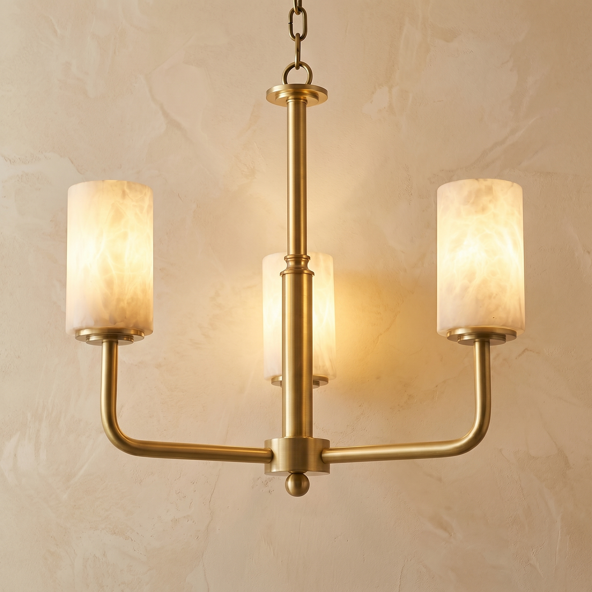 Brass 3-Arm Cylinder Alabaster Pendant Light — D600 — mra-brass-3-arm-cylinder-91068a-d600-product