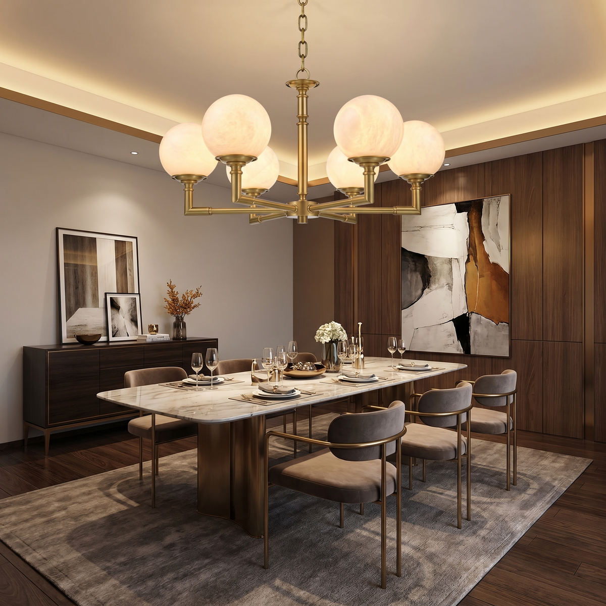 Brass Orb Classic Alabaster Pendant Light — D730 — mra-brass-orb-classic-91063-d730-scene-1