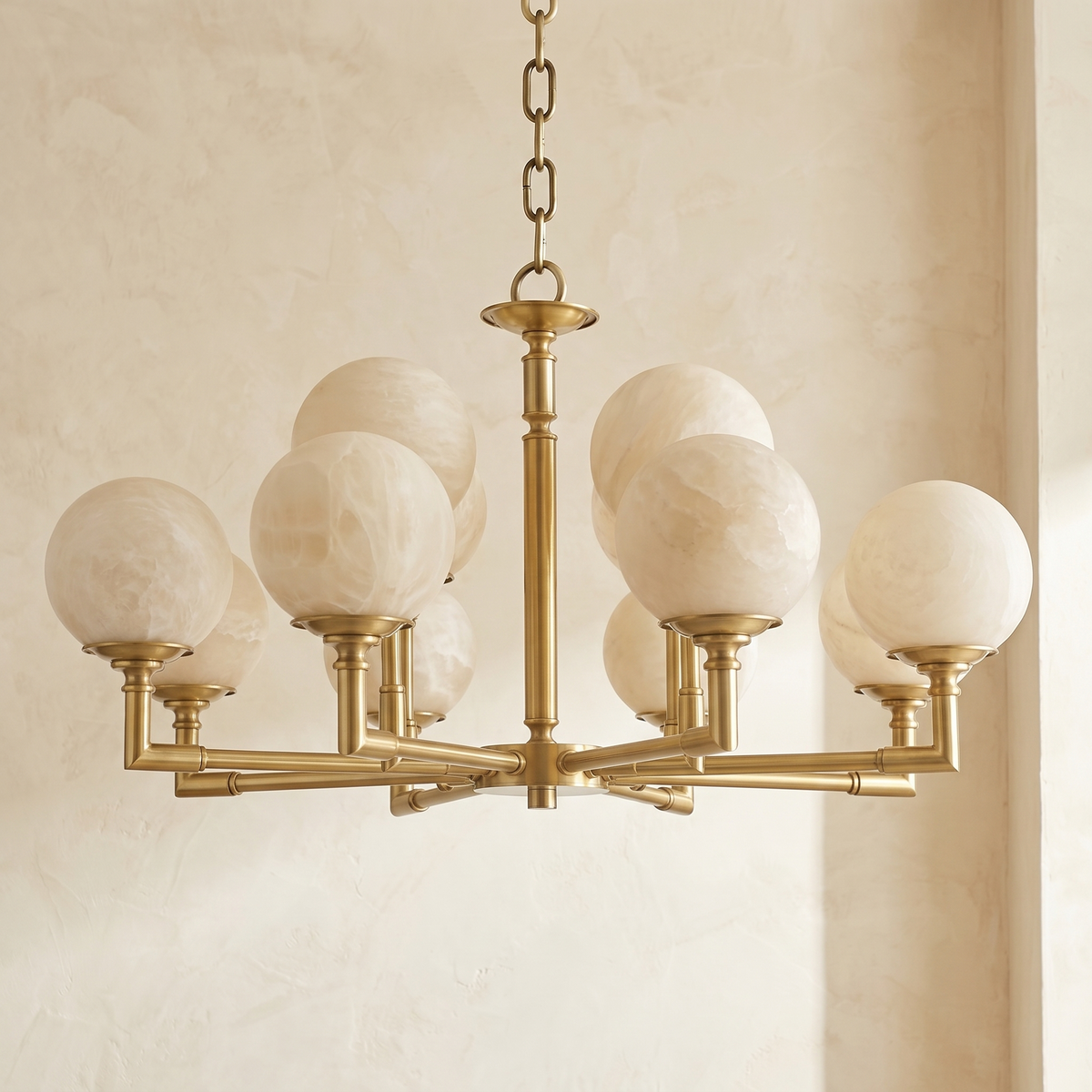 Brass Orb Classic Alabaster Pendant Light — D860 — mra-brass-orb-classic-91063-d860-dark
