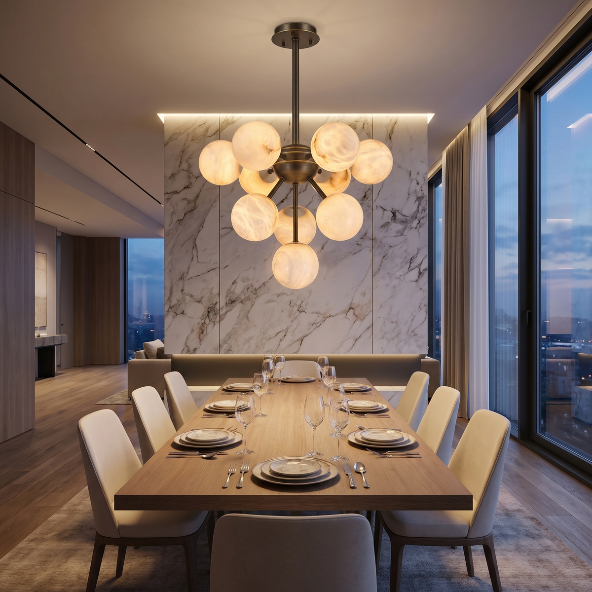 Orb Cluster Alabaster Pendant Light — D700 — mra-orb-cluster-91003-d700-scene-1