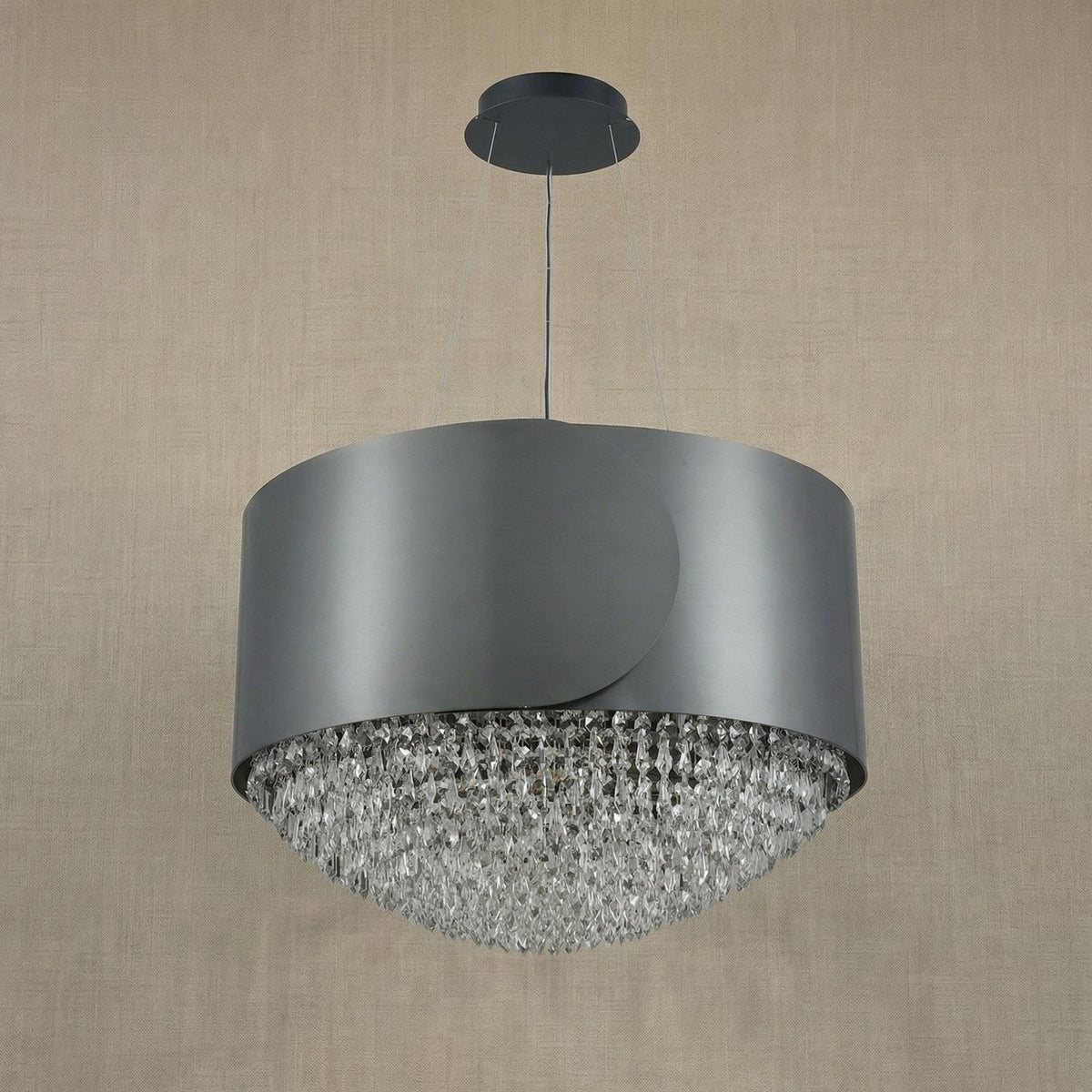 Yiosi Series Crystal Pendant Light 28" - dark