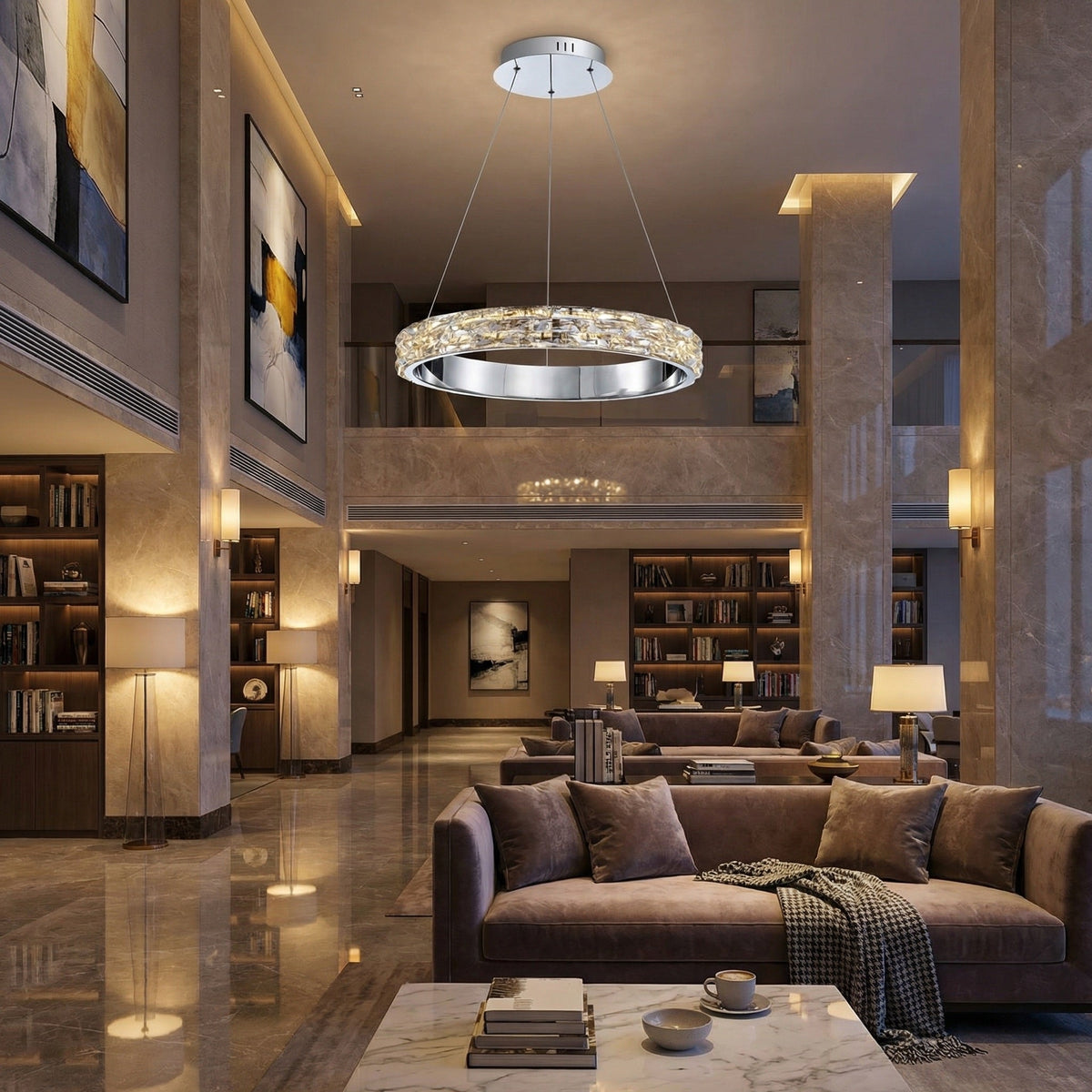 Yiosi Series Crystal Pendant Light Style L - scene-3