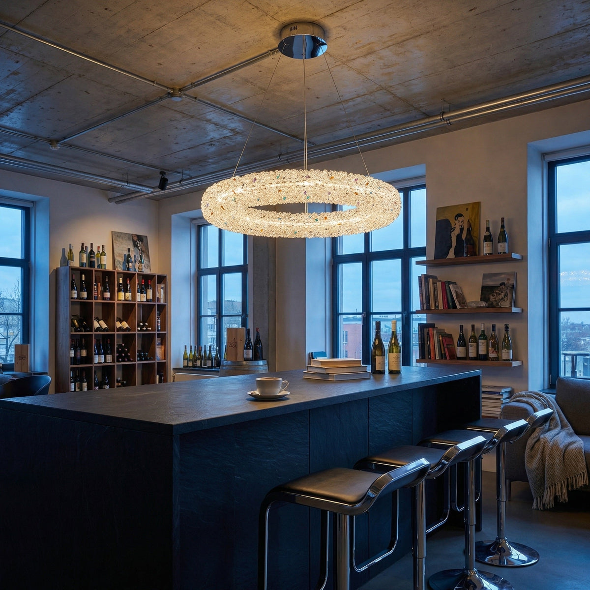 Blush Series Crystal Pendant Light Style P - scene-3