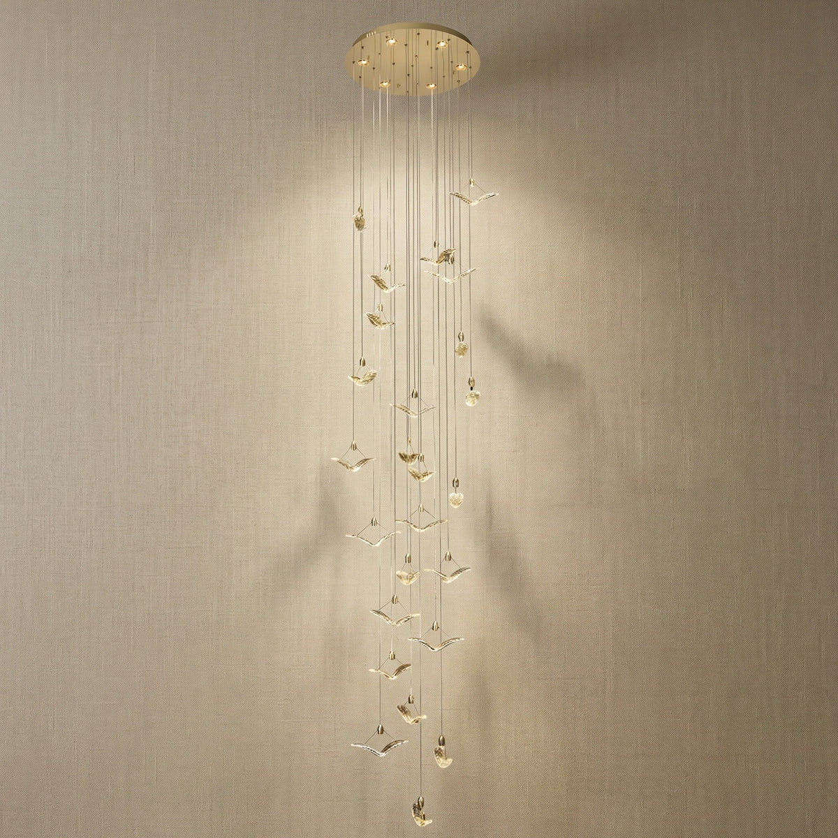 Blush Series Grand Cascading Glass Pendant Light Style A - 24" (Dia 600mm)