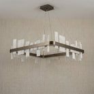 Blush Series Natural Stone Pendant Light 31" - dark