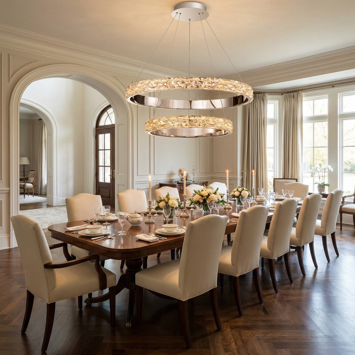 Blush Series Nested Crystal Pendant Light Style D - scene-2