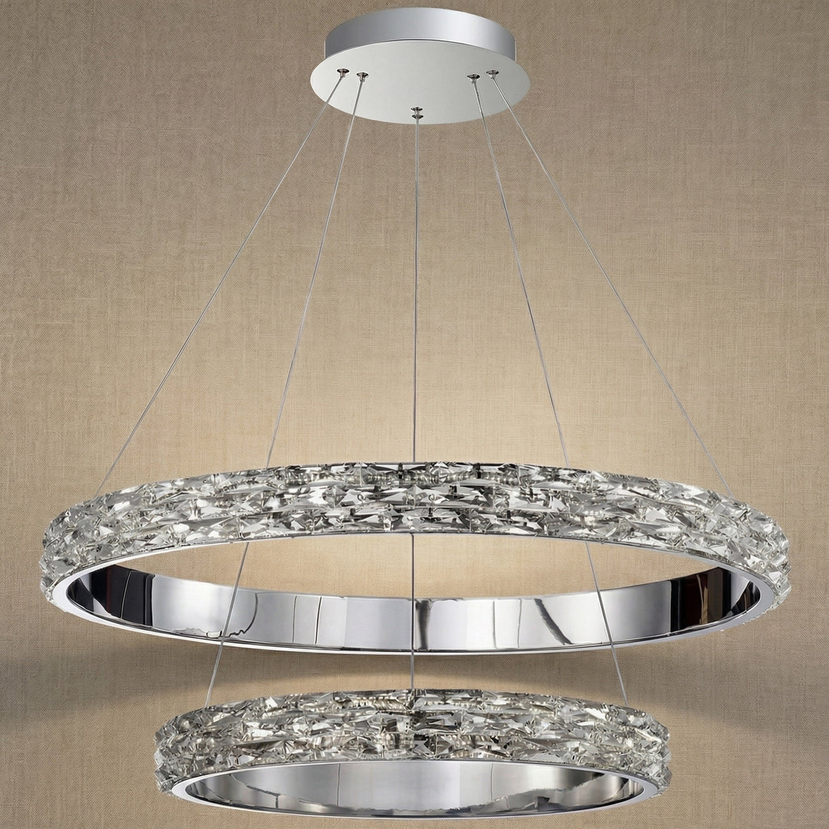 Blush Series Nested Crystal Pendant Light Style D - dark