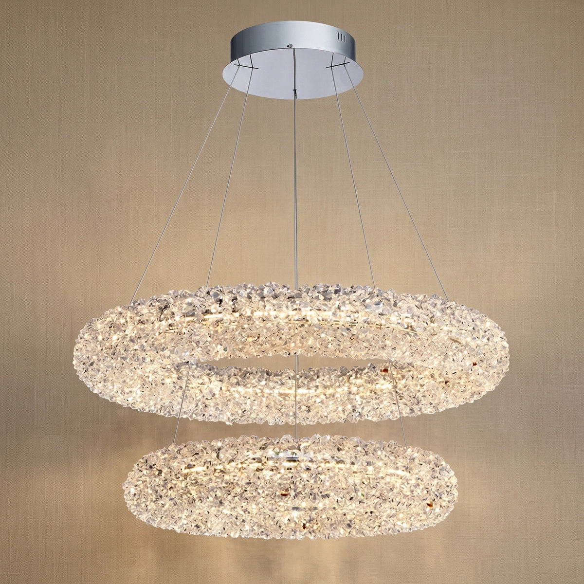 Blush Series Nested Crystal Pendant Light Style F - 31" (Dia 800mm)