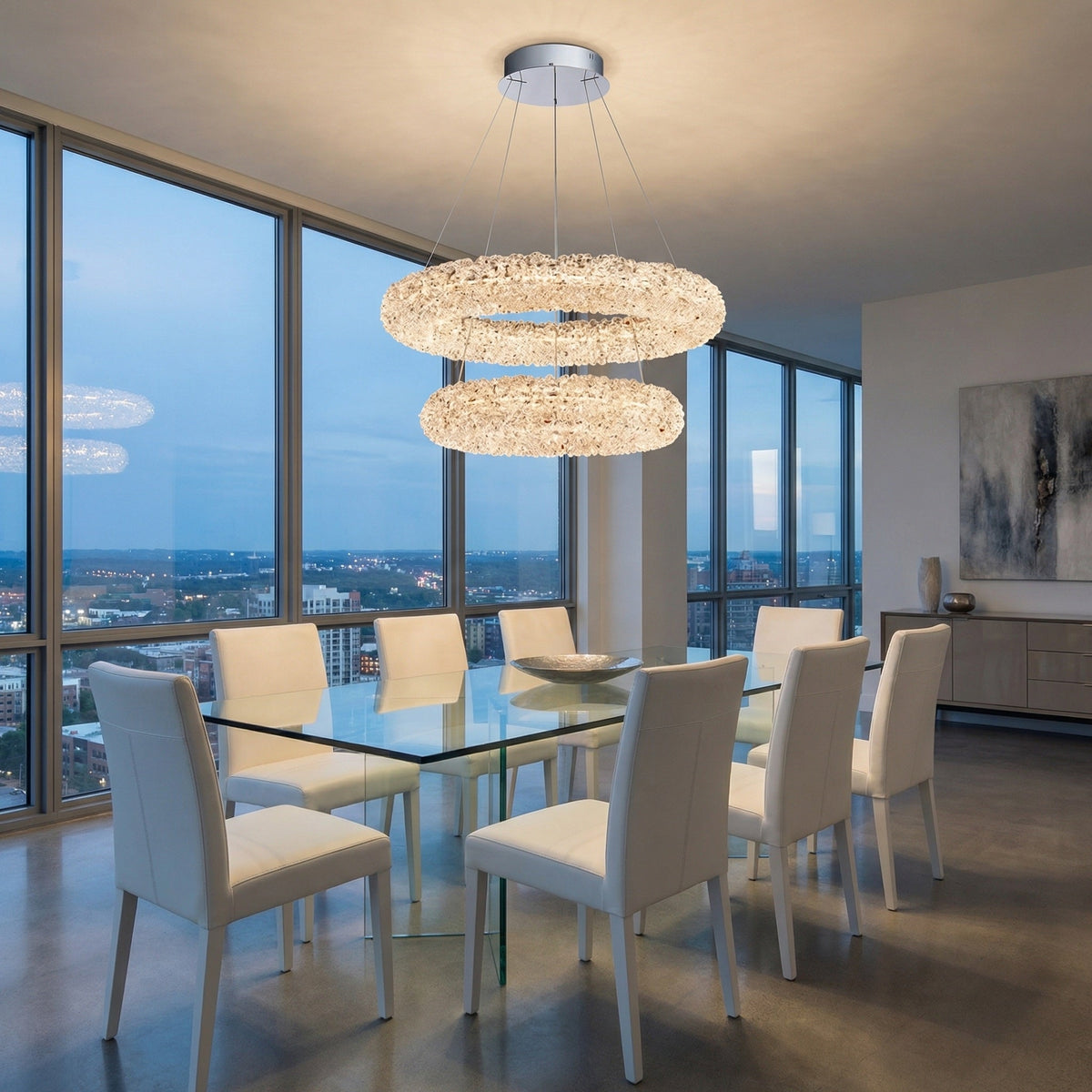 Blush Series Nested Crystal Pendant Light Style F - scene-2