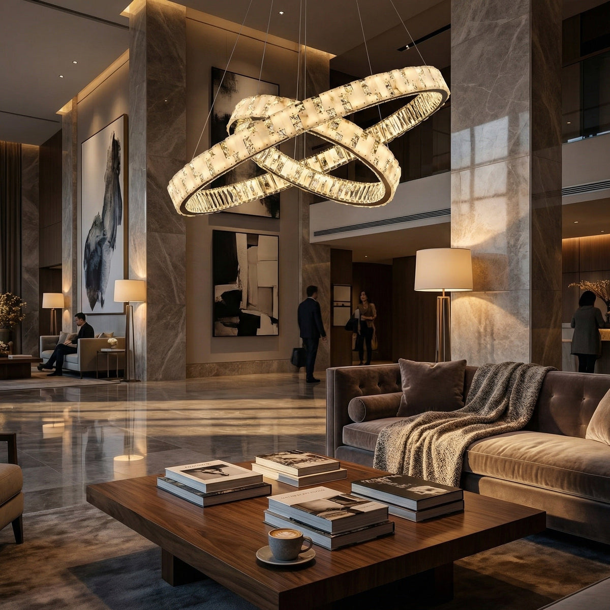 Blush Series Nested Crystal Pendant Light Style H - scene-3