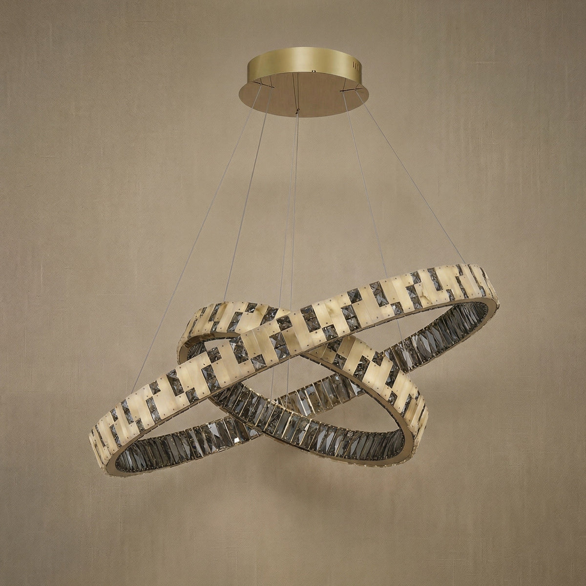 Blush Series Nested Crystal Pendant Light Style H - dark