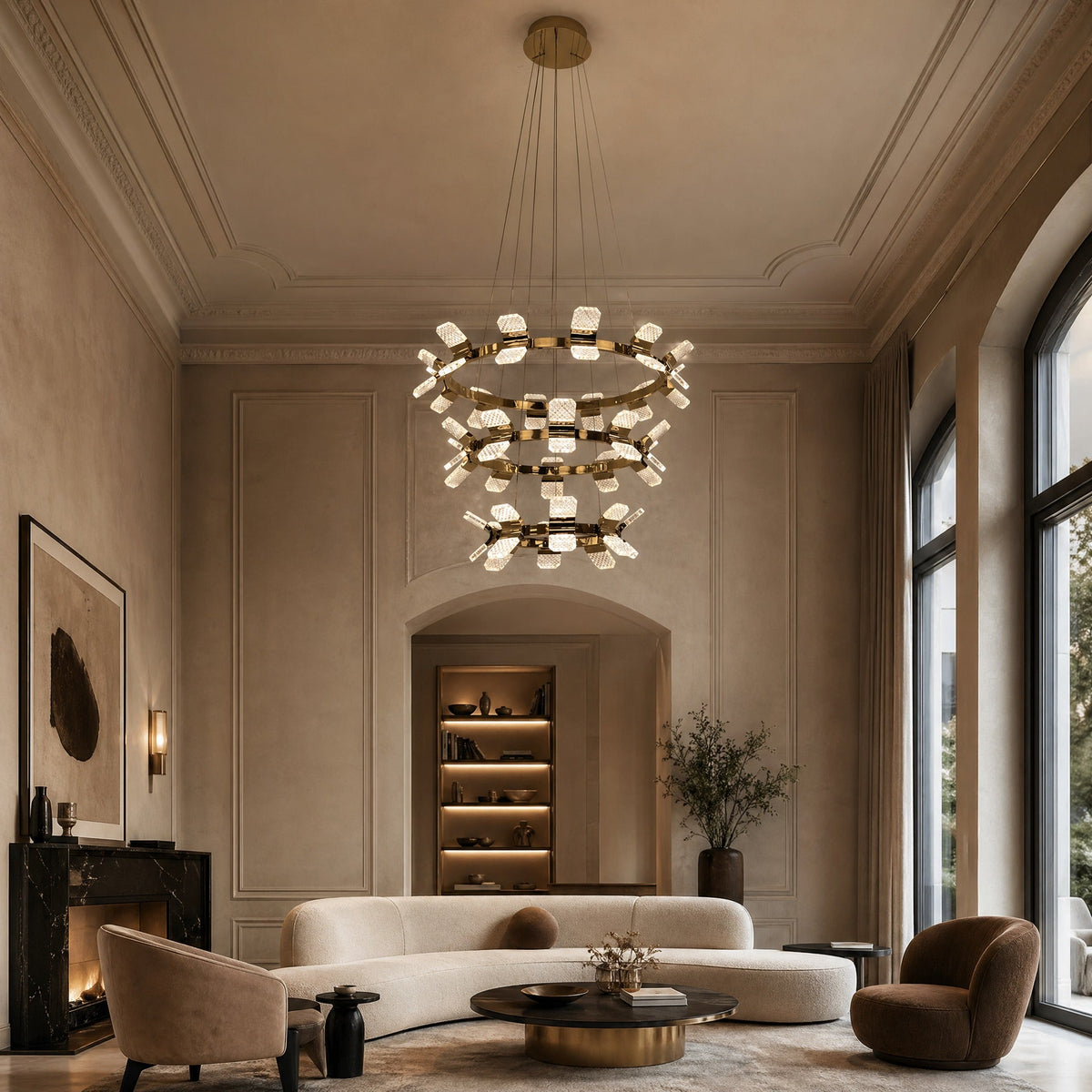 Foyer Chandelier Contemporary in a living room