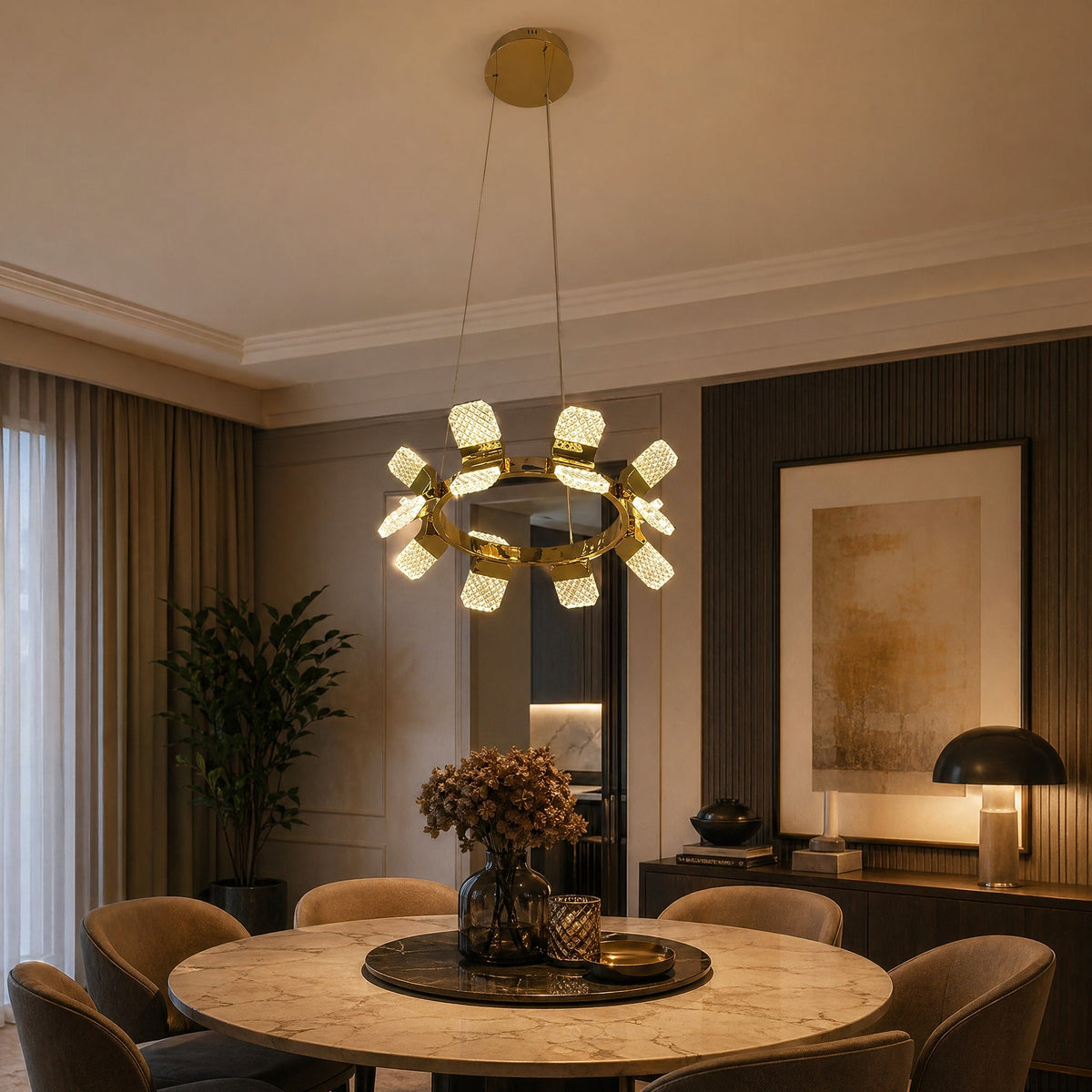 Living Room Chandelier Modern in a living room