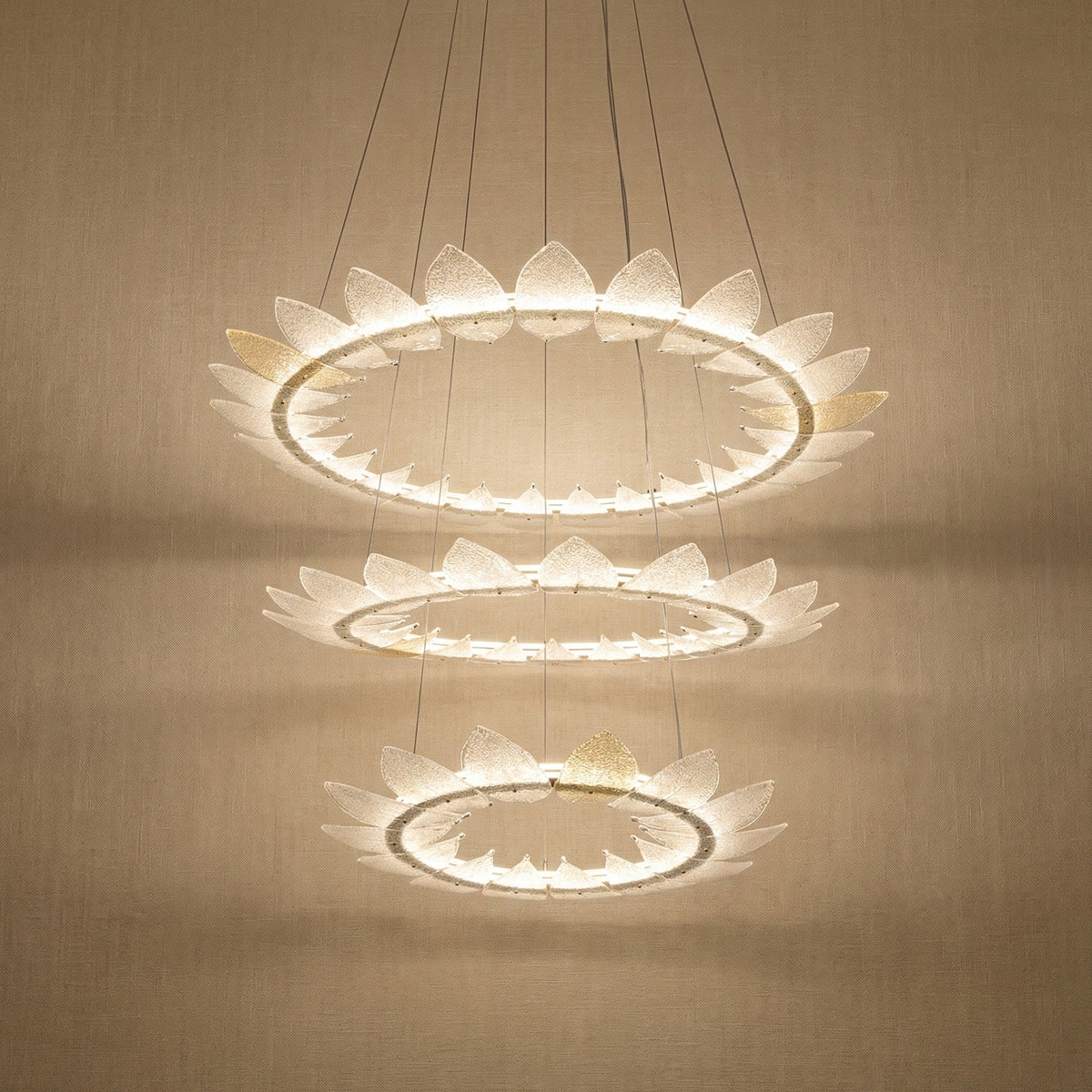 Foyer Large Chandelier in champagne gold