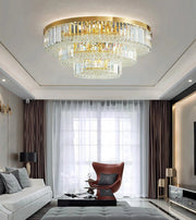 Blushlighting® Contemporary crystal ceiling chandelier for living room, dining room, bedroom