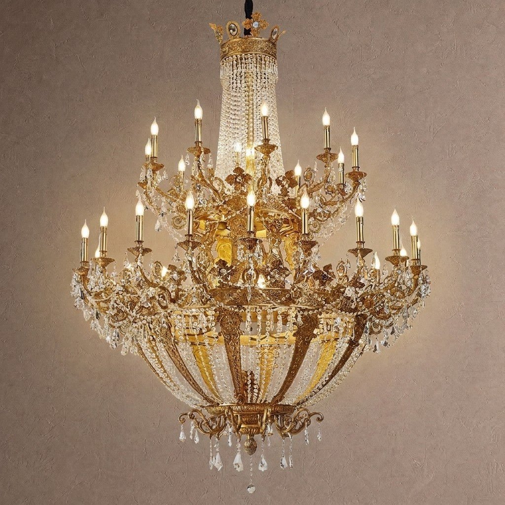 Zaira Opulent Chandelier - ∅ 62.2″ x H 82.7″Brass & ClearBlushlighting