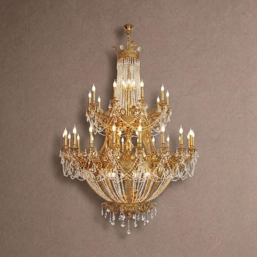 Zaira Opulent Chandelier - ∅ 62.2″ x H 82.7″Brass & ClearBlushlighting