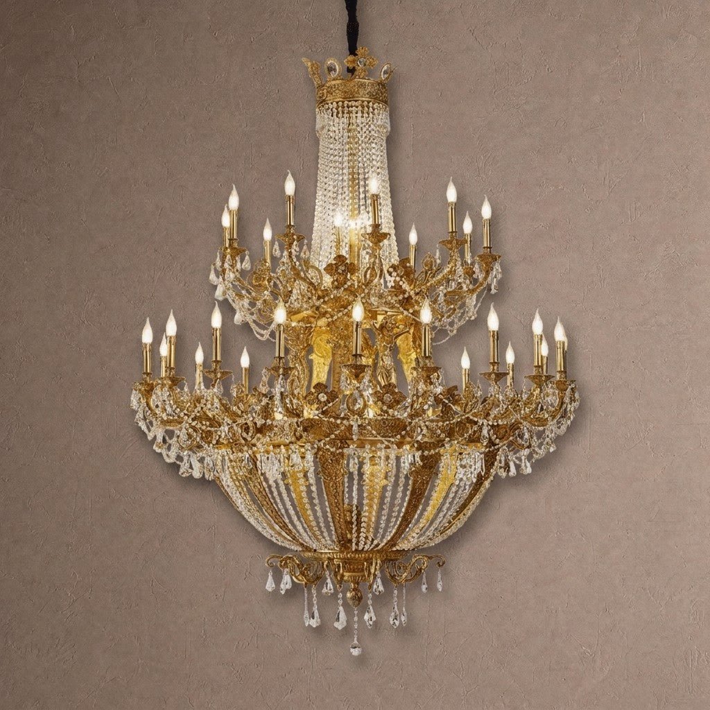 Zaira Opulent Chandelier - ∅ 62.2″ x H 82.7″Brass & ClearBlushlighting