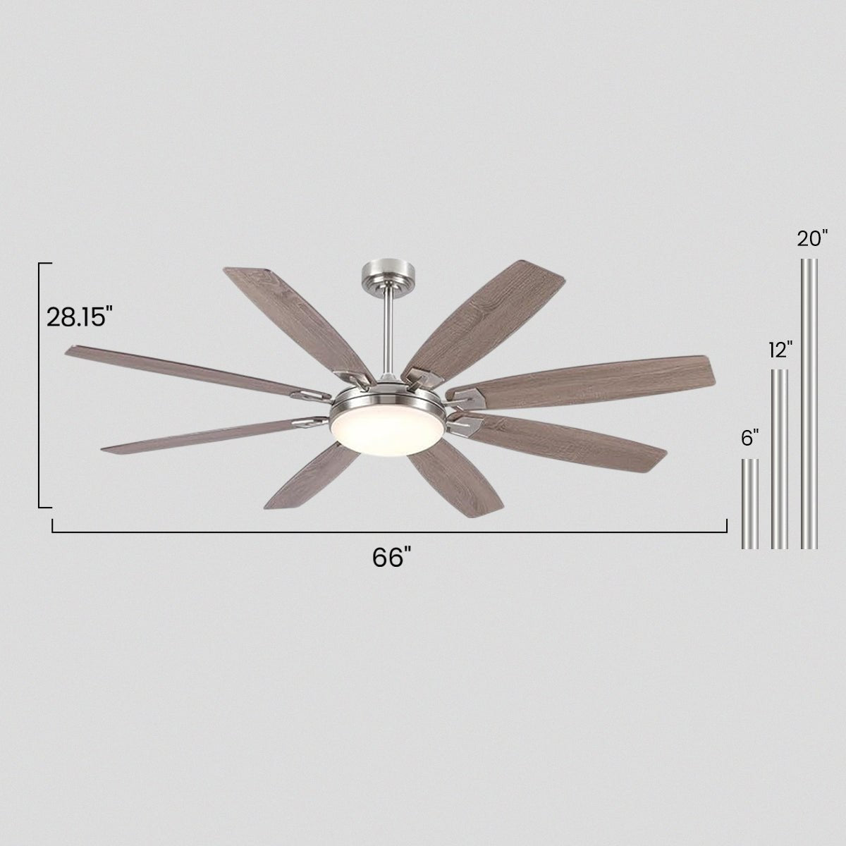 Zephyra Ceiling Fans with Lights 66" - Blushlighting