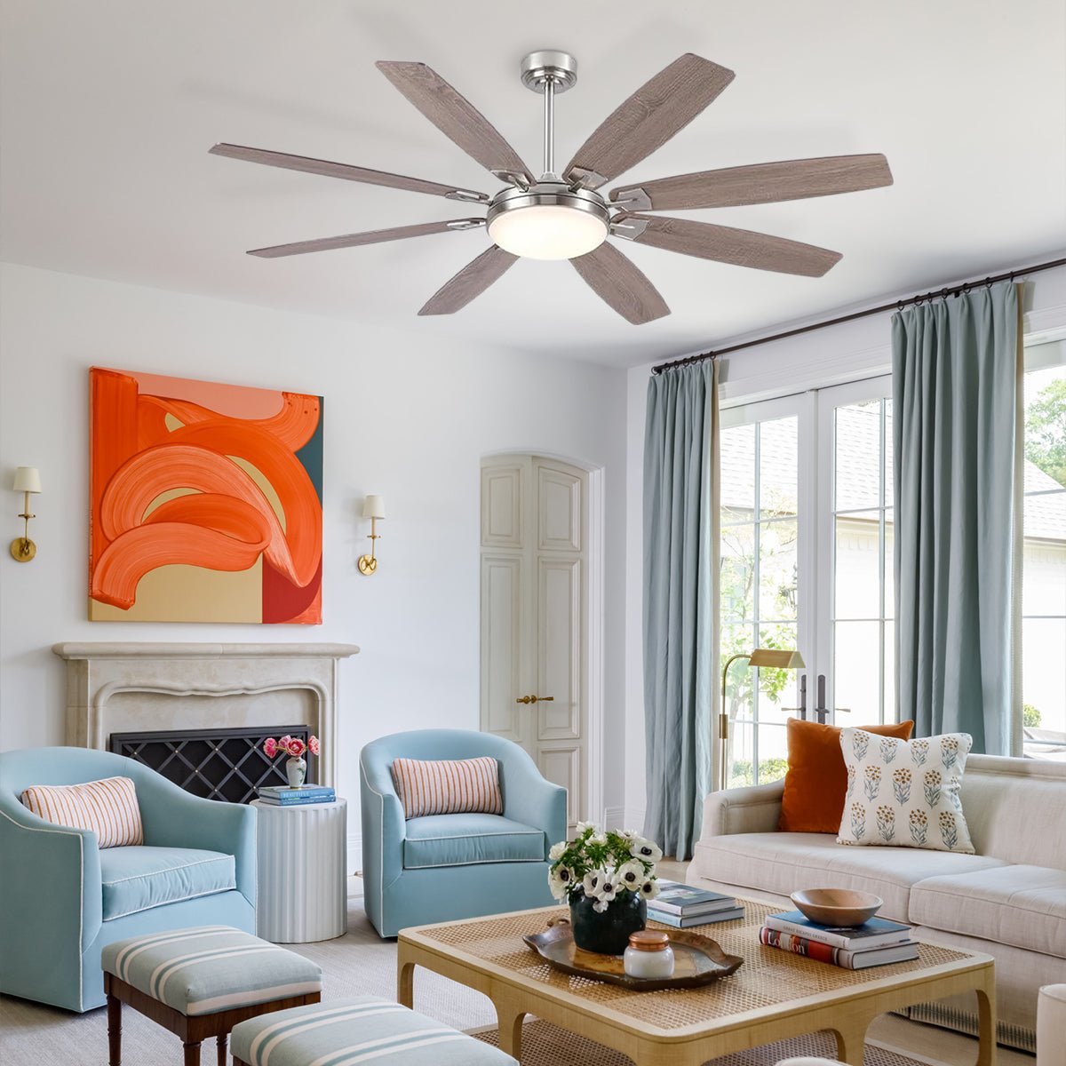 Zephyra Ceiling Fans with Lights 66" - Blushlighting