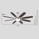 Zephyra Ceiling Fans with Lights 66" - Blushlighting