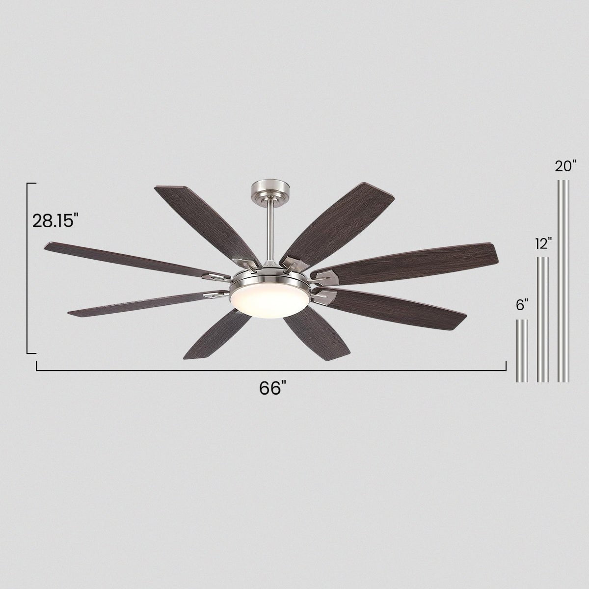 Zephyra Ceiling Fans with Lights 66" - Blushlighting