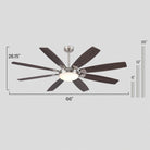Zephyra Ceiling Fans with Lights 66" - Blushlighting