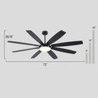 Zephyra Ceiling Fans with Lights 72" - Blushlighting