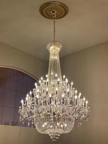 Extra Large European-style Multi-layers Candle Luxury Crystal Chandelier GBUd Art Foyer/Staircase Decorative Light Fixture