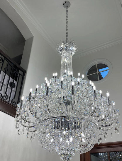 Extra Large European-style Multi-layers Candle Luxury Crystal Chandelier GBUd Art Foyer/Staircase Decorative Light Fixture